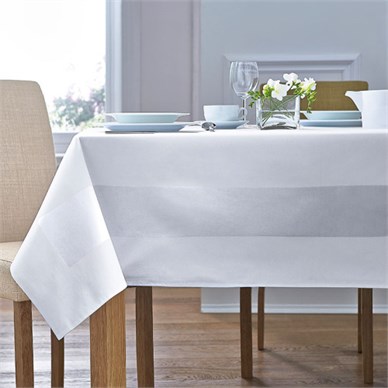 Rafael 100% Cotton Satin Band Design 200gsm Tablecloth 89x89cm white