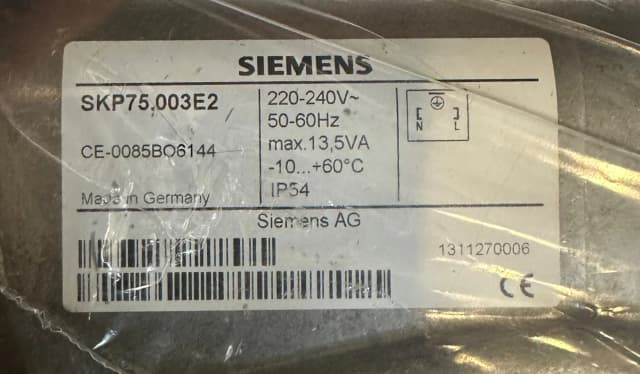 SIEMENS SKP15.000E2 Gas Valve Actuator