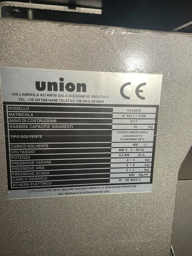 HXL825E Professional Dry Cleaning Machine – 10 kg – Year 2011