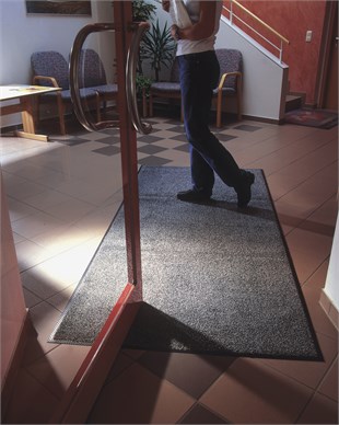 Washable Entrance Mat 85x150cm (3'x5') Black Steel